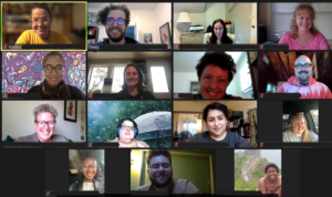 Screen capture of a Zoom meeting of the most recent CCDC group